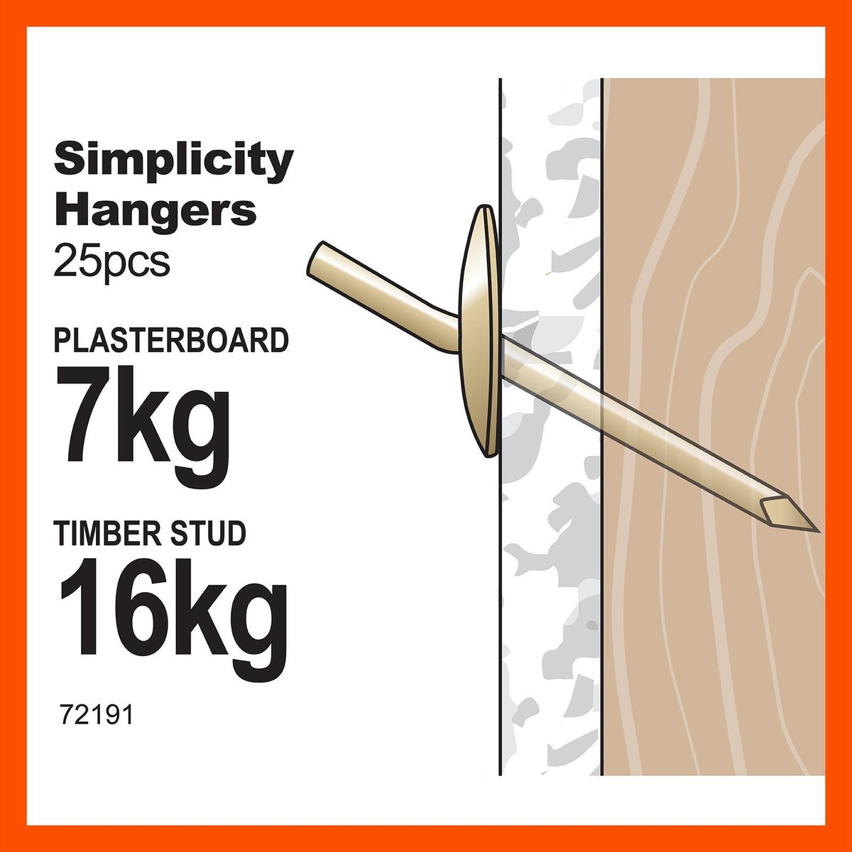 Everhang Picture Hanging - 16kg - Brass Plated - 25 Pack - SuperSaverAU - view 4