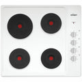 Chef 60cm electric cooktop - 4 solid hotplates, white enamel finish, red dot indicator - CHS642WB