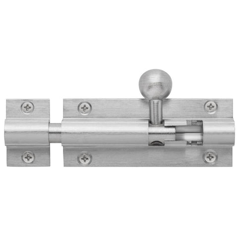 Delf Trade Satin Chrome Barrel Bolt 75 x 32 x 9.5mm Zinc Alloy Durable - SuperSaverAU - view 1