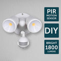 Brilliant Raptor III LED Twin Security Light - 20W - 1800 Lumens - White - PIR Sensor - SuperSaverAU - view 4