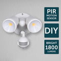 Brilliant White Raptor III DIY Twin 20W LED Security Light with Sensor Outdoor 22595/05