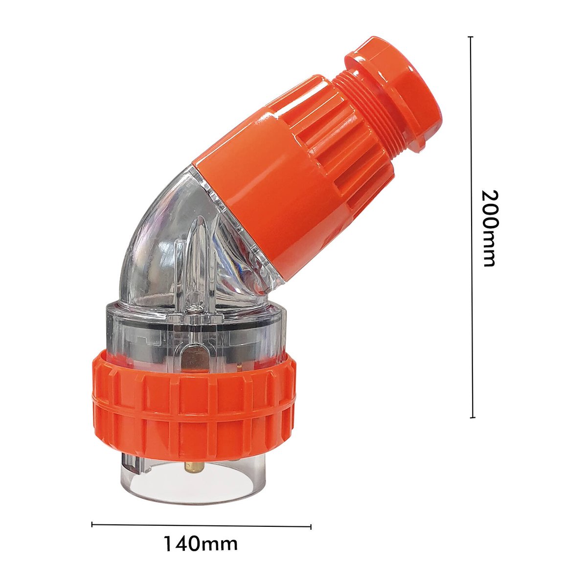 Deta 32A Single Phase 3 Pin Round Plug - 140mm x 80mm x 170mm - Light Grey - Weatherproof - SuperSaverAU - view 4