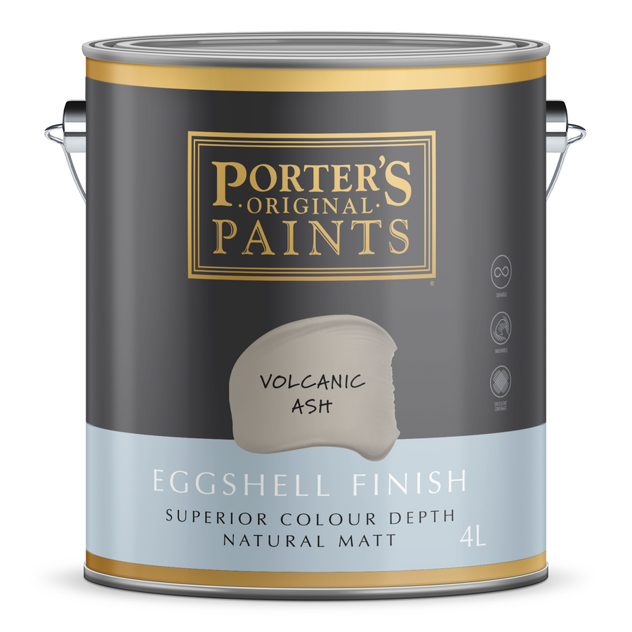 Porter S Washable Paint 4L - Volcanic Ash - Eggshell Finish - 199mm x 191mm x 178mm - SuperSaverAU - view 1