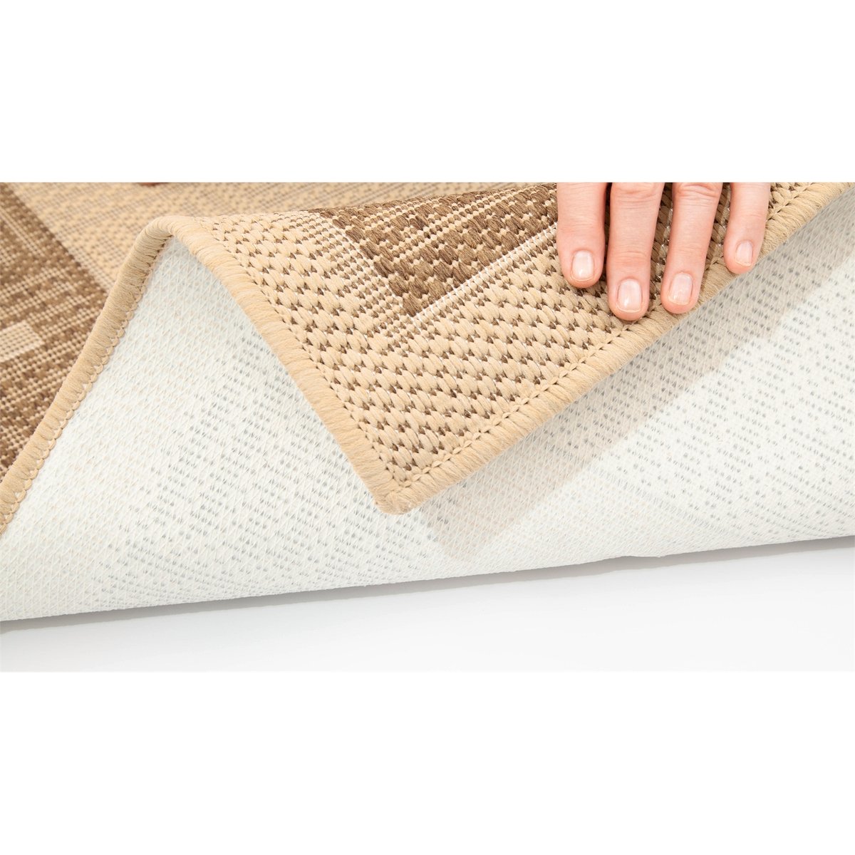 Hufflett Ceduna Flat Weave Rug 80x150cm Polypropylene Non-Slip - SuperSaverAU - view 3