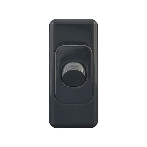 DETA Black Single Architrave Switch - Polycarbonate Vertical 10A 250V