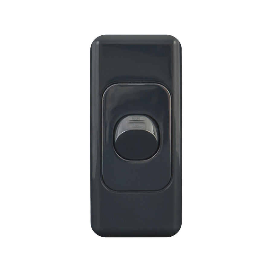 DETA Black Single Architrave Switch - Polycarbonate Vertical 10A 250V