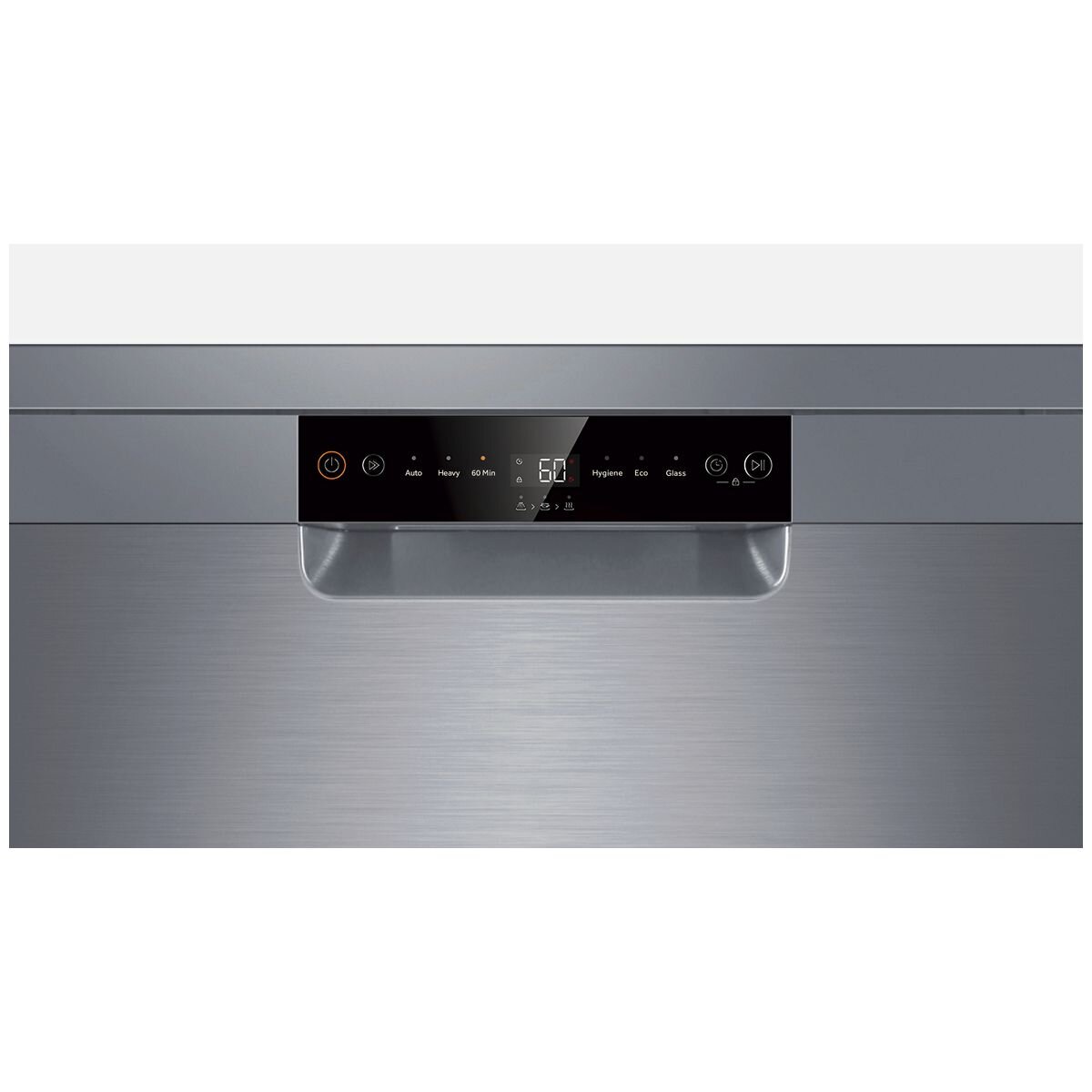 Haier 60cm 300 Series Freestanding Dishwasher - 13 Place Settings - Satina - Auto Wash Sensing - HDW13F0S1