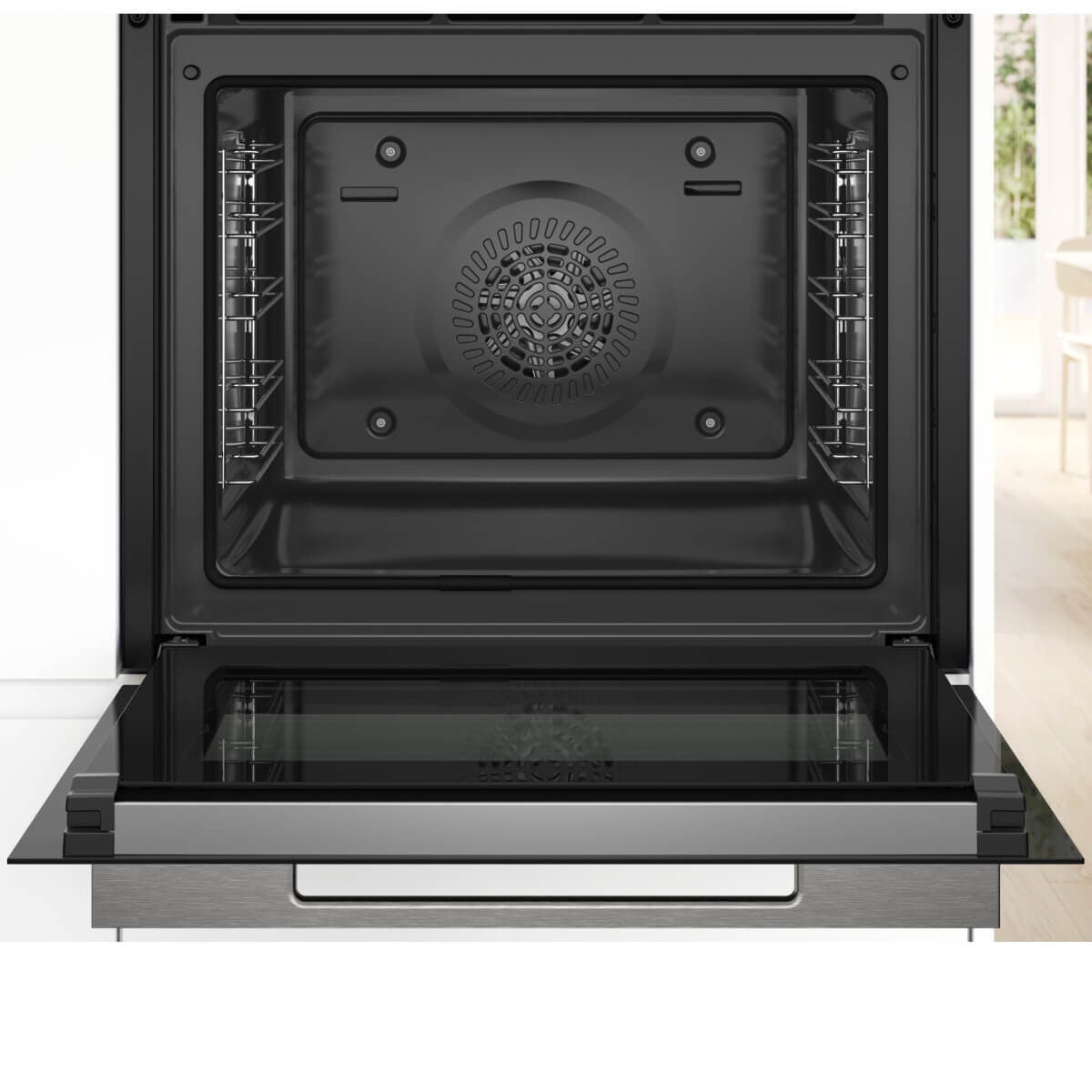 Bosch Series 8 60cm Black Pyrolytic Oven - 71L - Air Fry and Home Connect - HBG7741B1A