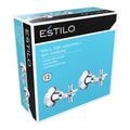 Estilo Chrome Jumper Valve Brass Wall Top Assembly Set - Cross Handles