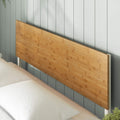 Zinus Figari Single Metal and Bamboo Bed Frame in White - Adjustable Headboard, 150kg Capacity - AU-FBOBH2-39S