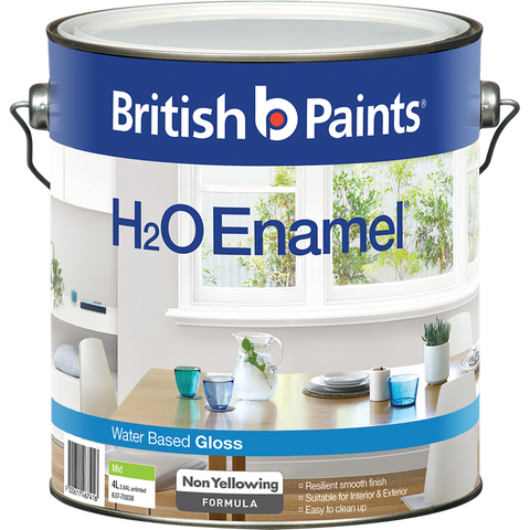 British Paints H2O Enamel Paint - 4L - Water-Based - Low Odour - SuperSaverAU - view 1