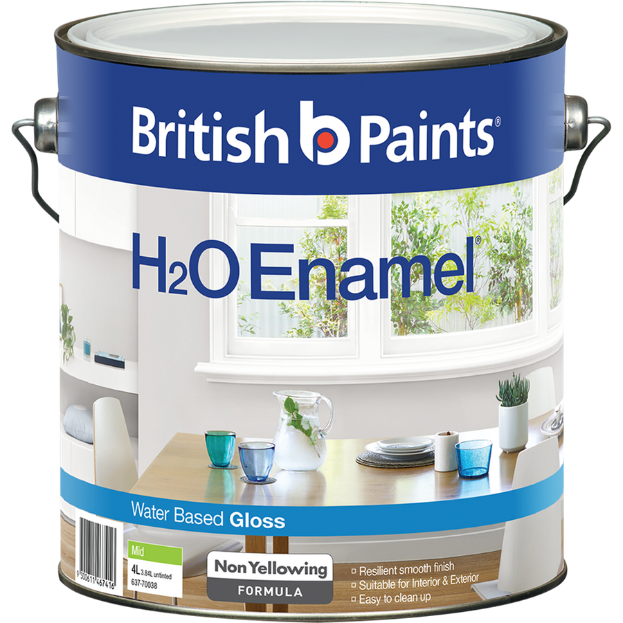 British Paints H2O Enamel Paint - 4L - Water-Based - Low Odour - SuperSaverAU - view 1