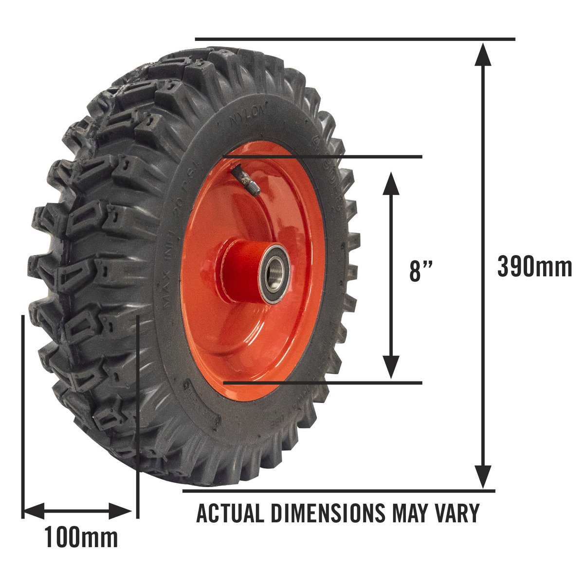 Sherlock 16 Inch Heavy Duty Tread Wheelbarrow Wheel Steel Rubber Durable - SuperSaverAU - view 3