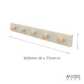 MODE 5 Timber Hooks On Beige Board Hook Rack 600mm Coat & Bag Rack