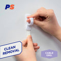 Permastik Large White Cable Clips - 5 Pack, Self-Adhesive