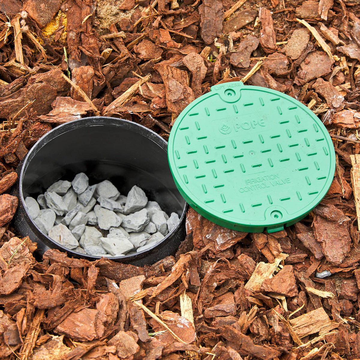 Pope Round Valve Box - Black & Green Polyethylene, Below Ground Solenoid Housing