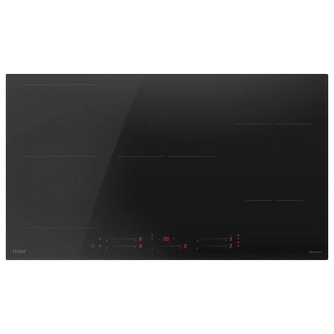Haier 90cm 500 Series induction cooktop - five zones with Flexi Zone - black glass - HCI905FTB4