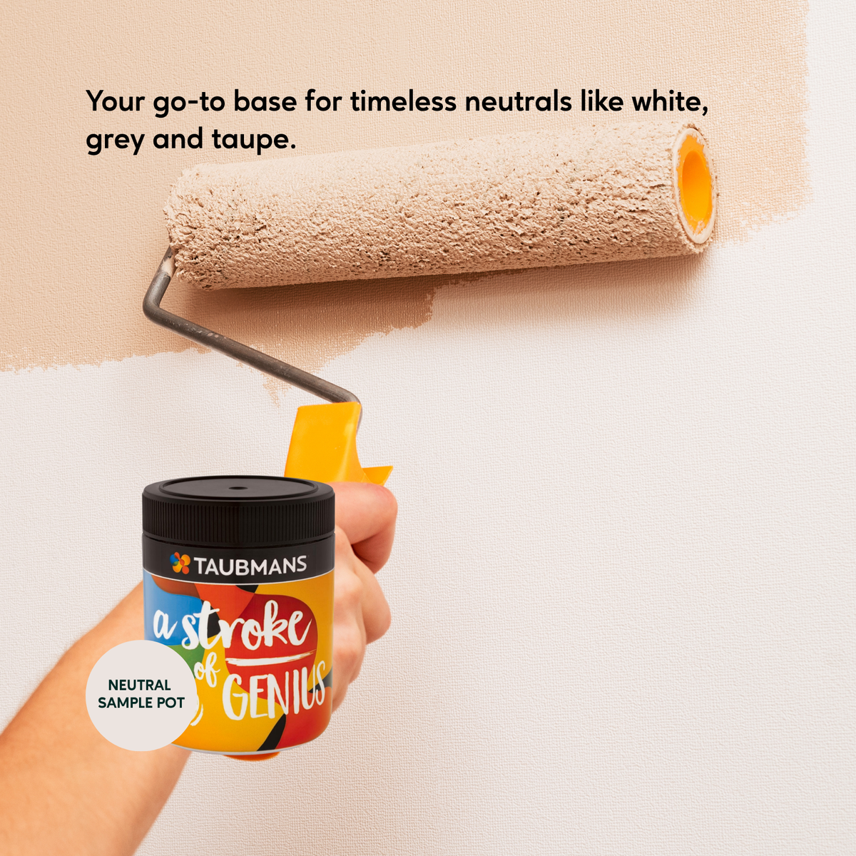 Taubmans Neutral Sample Pot 500ml Water-Based Easy Clean Test Paint - SuperSaverAU - view 3