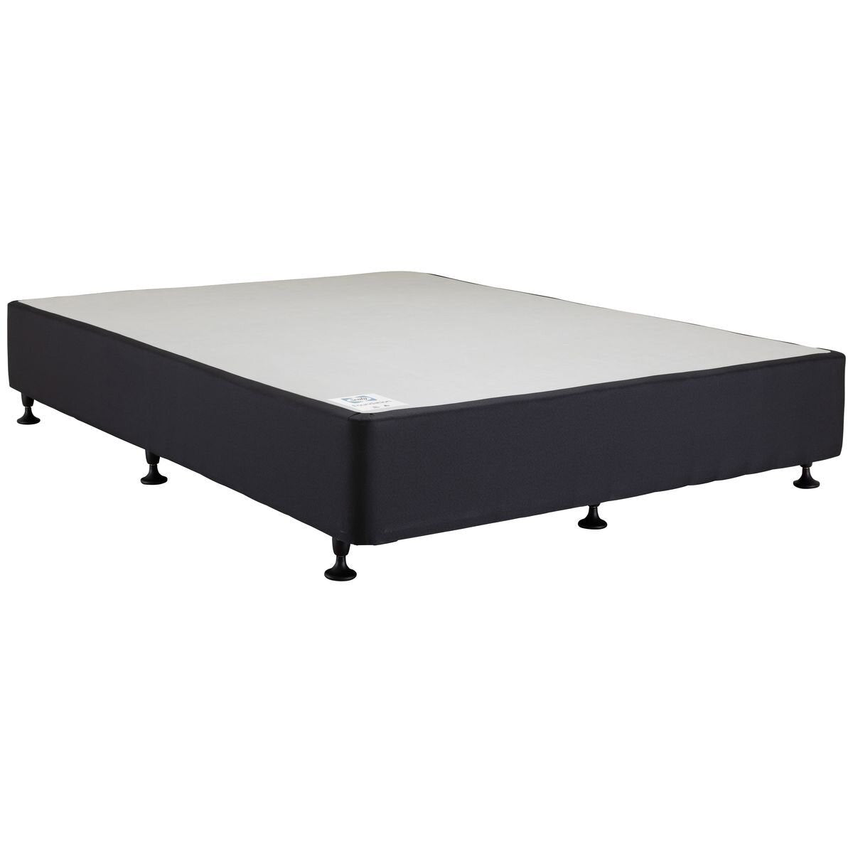 Sealy Advantage Double Bed Base - Charcoal Fabric, Timber and Steel Frame, Plastic Legs - 905704