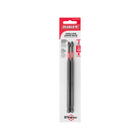 Diablo Power Bit PH2 150mm 2 Pack - Extreme Durability & Impact Resistance - SuperSaverAU - view 1