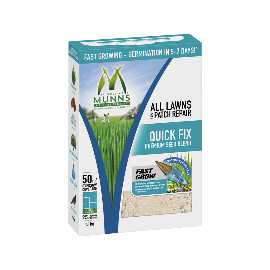 Munns Professional Quick Fix - 1.1kg - Lawn Seed Blend - Fast Germination - SuperSaverAU - view 1