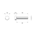 ZENITH M10 x 50mm Stainless Steel 304 Grade Hex Head Bolt and Nut