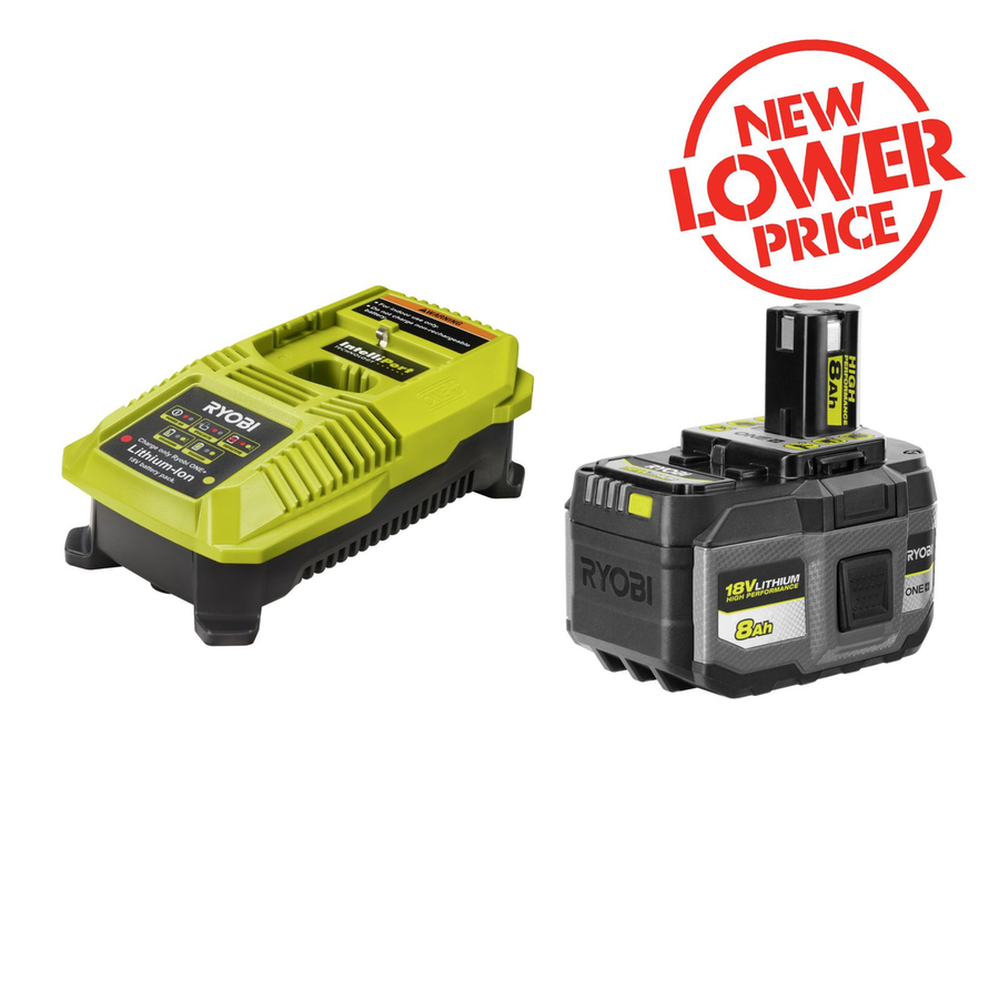 Ryobi 18V ONE+ High Performance 8.0Ah Starter Kit - Battery & Charger - 3A Fast Charge - SuperSaverAU - view 1