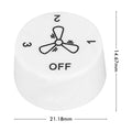 Arlec Wall Fan Controller Knob Replacement 4 Pack White ABS Indoor