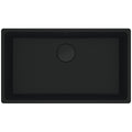 Franke 753mm Wide Single Bowl Undermount Sink - Matte Black Granite - Hidden Overflow - MRG110-72MB-B