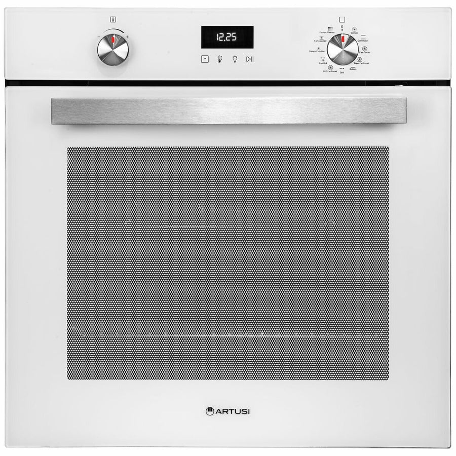Artusi 60cm White Pyrolytic Oven - 88L Capacity, 11 Functions, Quadruple Glazed Door - CAO610WP