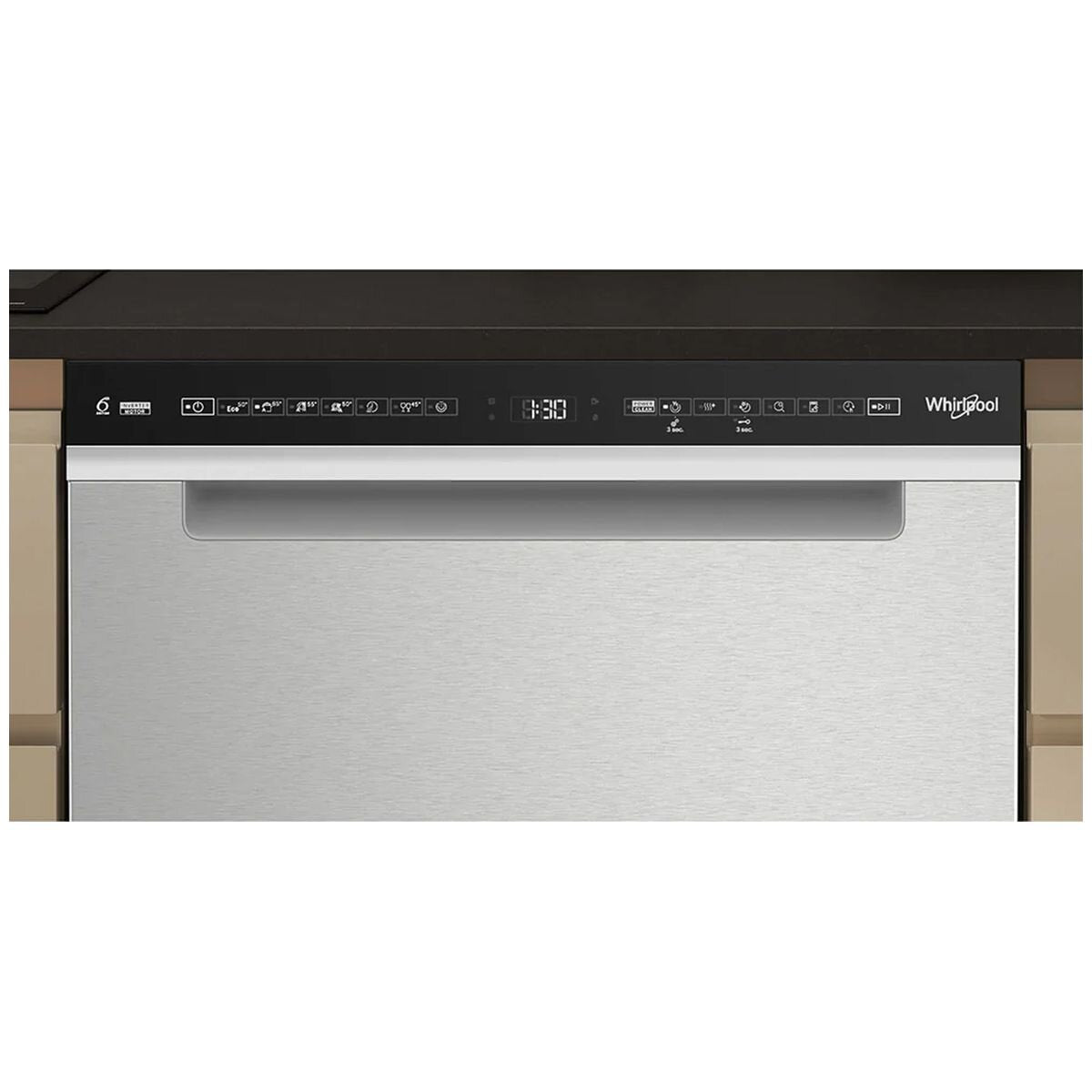 Whirlpool 60cm Built Under Dishwasher 14 Place - Stainless Steel, SpaceClean 3rd Rack - WDBU3I4PIXAU