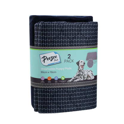 Paws & Claws Peezee Washable Pet Training Pads 90 x 70cm - 2 Pack - Highly Absorbent