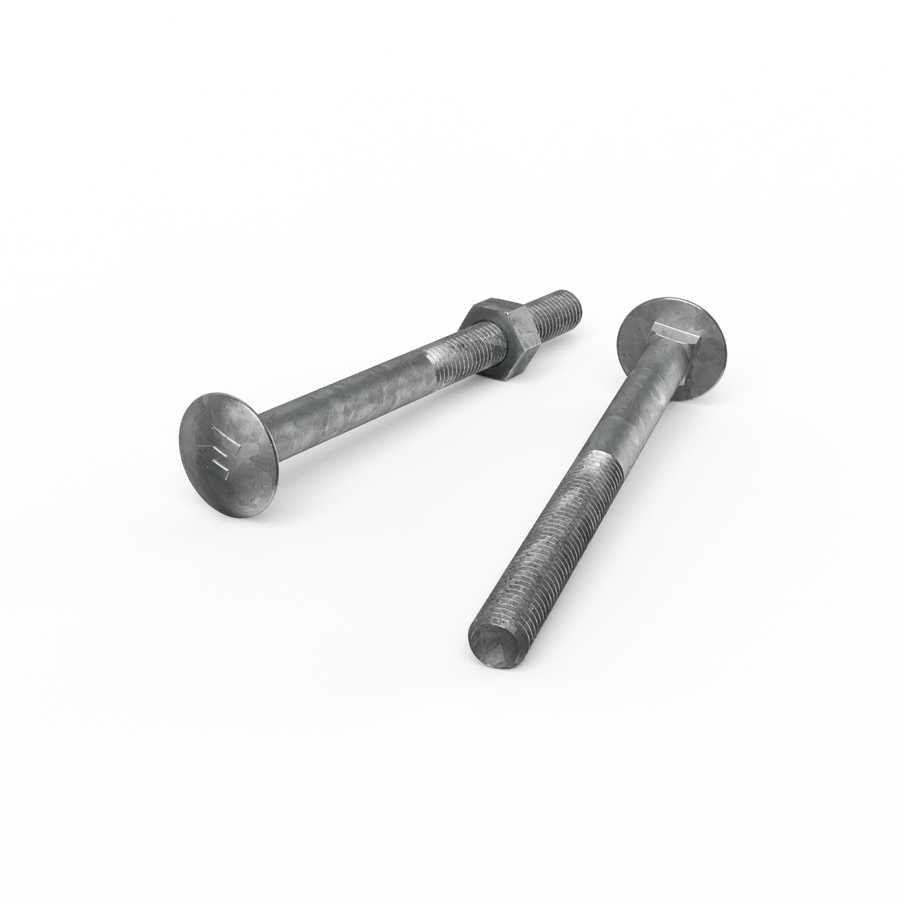 Zenith Hot Dip Galvanised M10 x 120mm Cup Head Bolts Nuts Each - SuperSaverAU - view 1