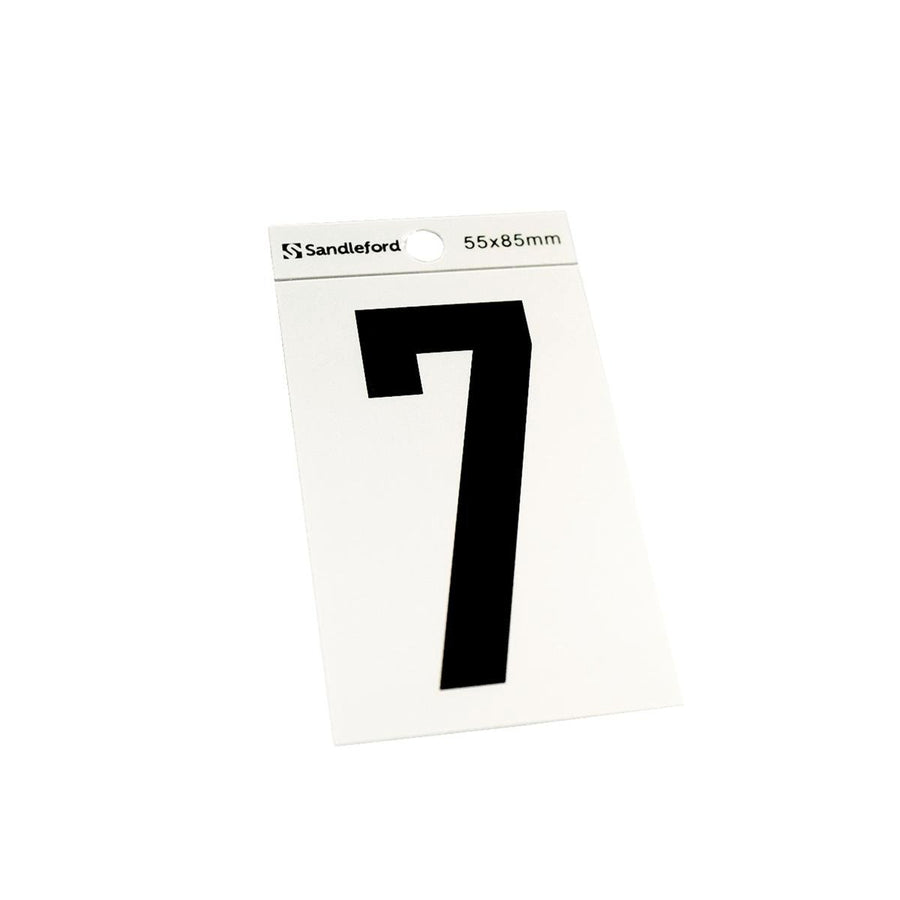 Sandleford Self Adhesive House Number 7 - 85mm Silver Black - SuperSaverAU - view 1