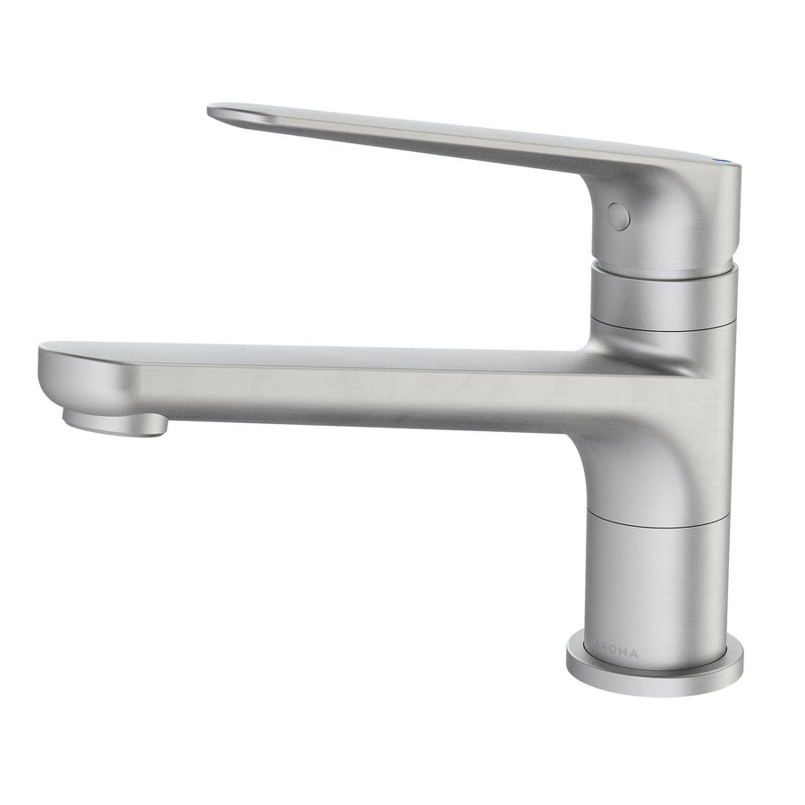 HomeCare by Caroma Brushed Nickel Assisted Living Sink Mixer, 7.5L/min 4 Star WELS Brass