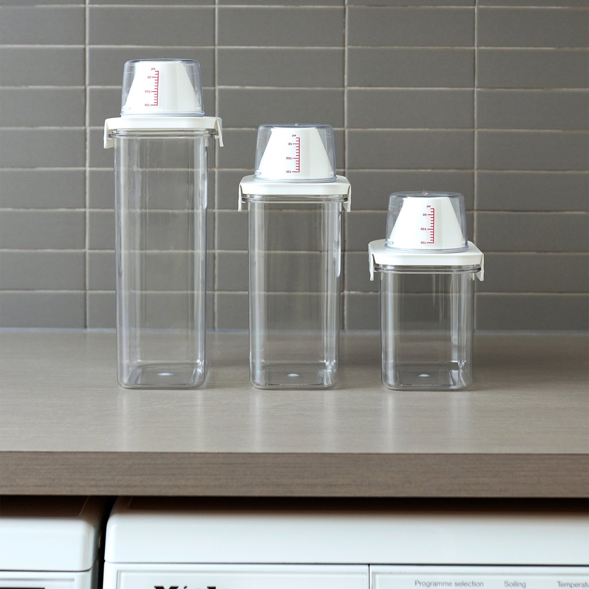 Boxsweden Crystal Laundry Container 1.1L - Clear - Easy Pour Spout