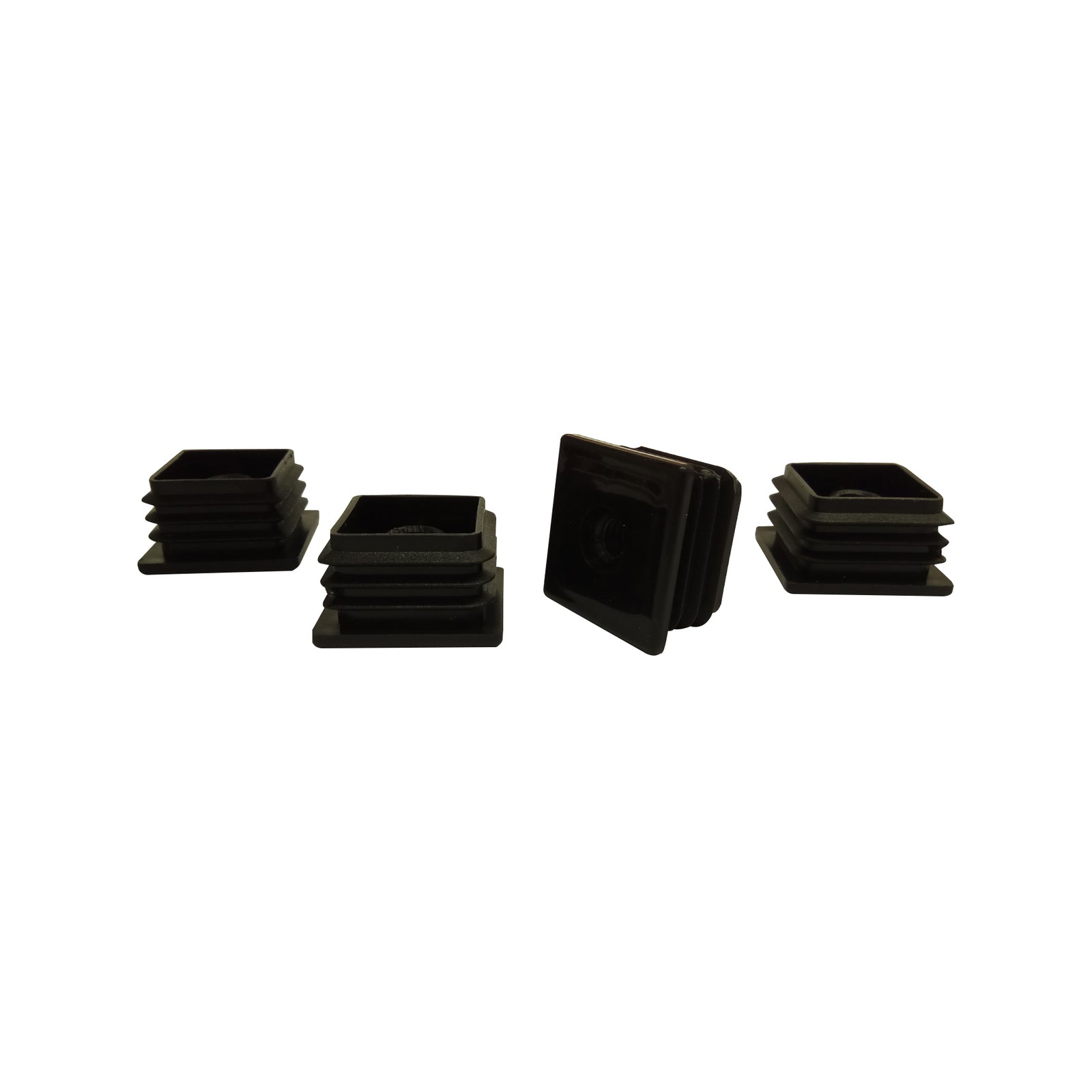 Surface Gard 32mm Black Square Internal 5/16" Threaded Plastic End Closure - 4 Pack