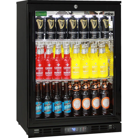 Rhino 129L Beverage Centre - Black Glass Door, Lockable, 9 Star Energy Rating - SG1R-BQ