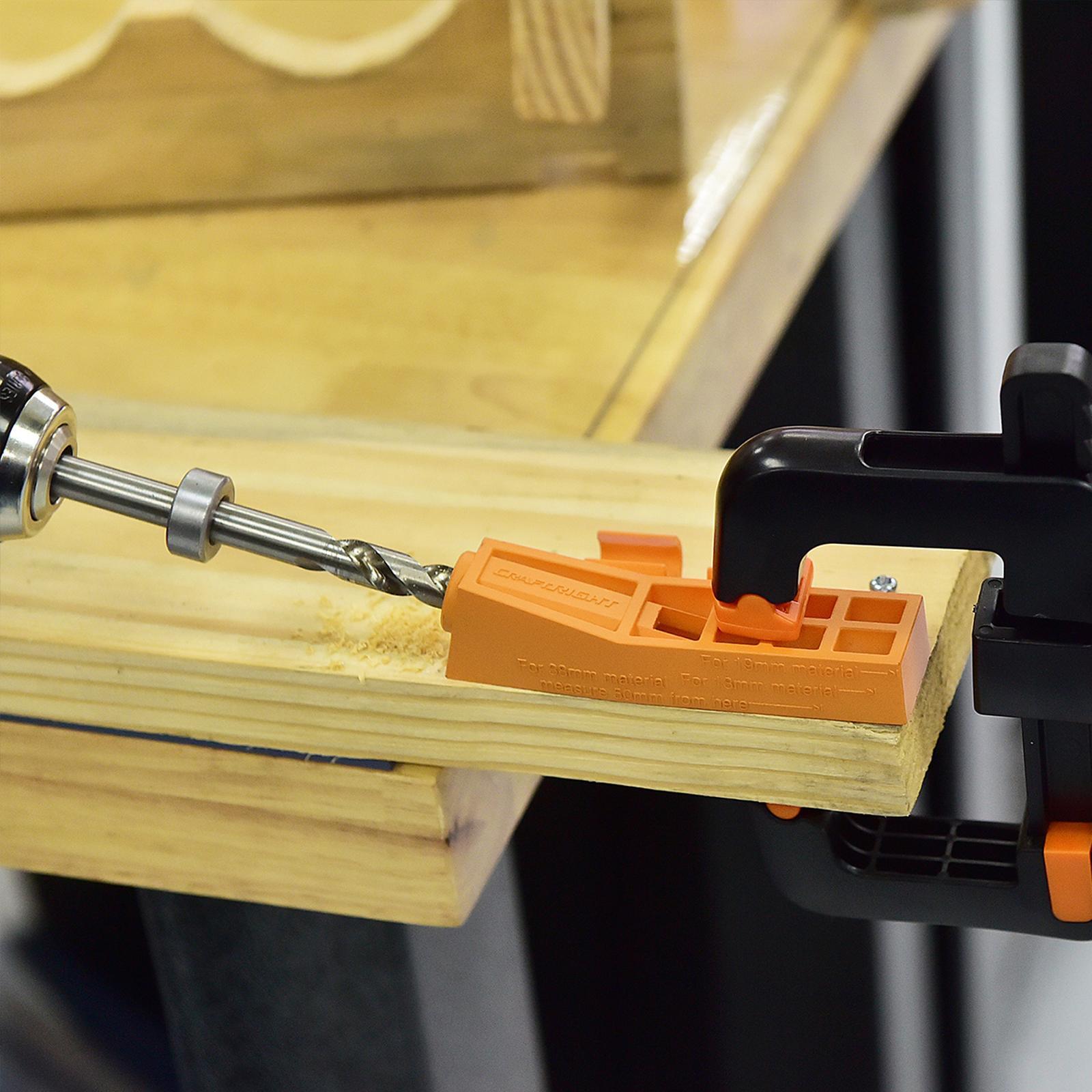 Craftright Pocket Hole Jig with HSS Drill Bits Adjustable for Timber Joinery