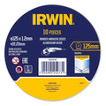 Irwin 125 x 1.2 x 22.2mm Metal Cut Off Disc 10 Pack