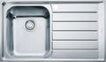 Franke Single Bowl Topmount Sink - Right Hand Drainer, 18/10 Stainless Steel, 27L Bowl - NEX611RHD