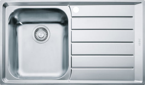 Franke Single Bowl Topmount Sink - Right Hand Drainer, 18/10 Stainless Steel, 27L Bowl - NEX611RHD