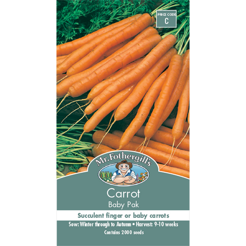 Mr Fothergill S Baby Pak Carrot - 10cm - Seeds - Quick to Mature - SuperSaverAU - view 1