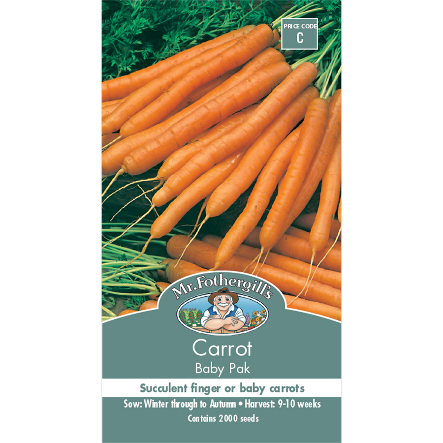 Mr Fothergill S Baby Pak Carrot - 10cm - Seeds - Quick to Mature - SuperSaverAU - view 1