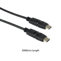 Antsig 2m Black HDMI Rotate or Swivel Cable Gold Plated
