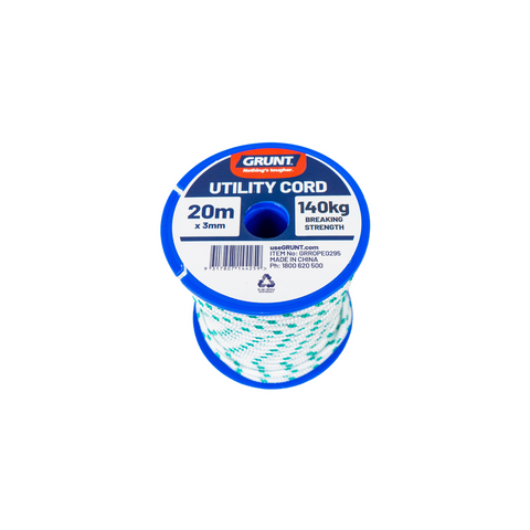 Grunt Utility Cord 3mm x 20m Polypropylene Strong Durable Rope - SuperSaverAU - view 1