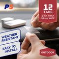 Permastik 30mm x 30mm Clear Outdoor Mounting Tabs - 12 Pack Acrylic Indoor & Outdoor