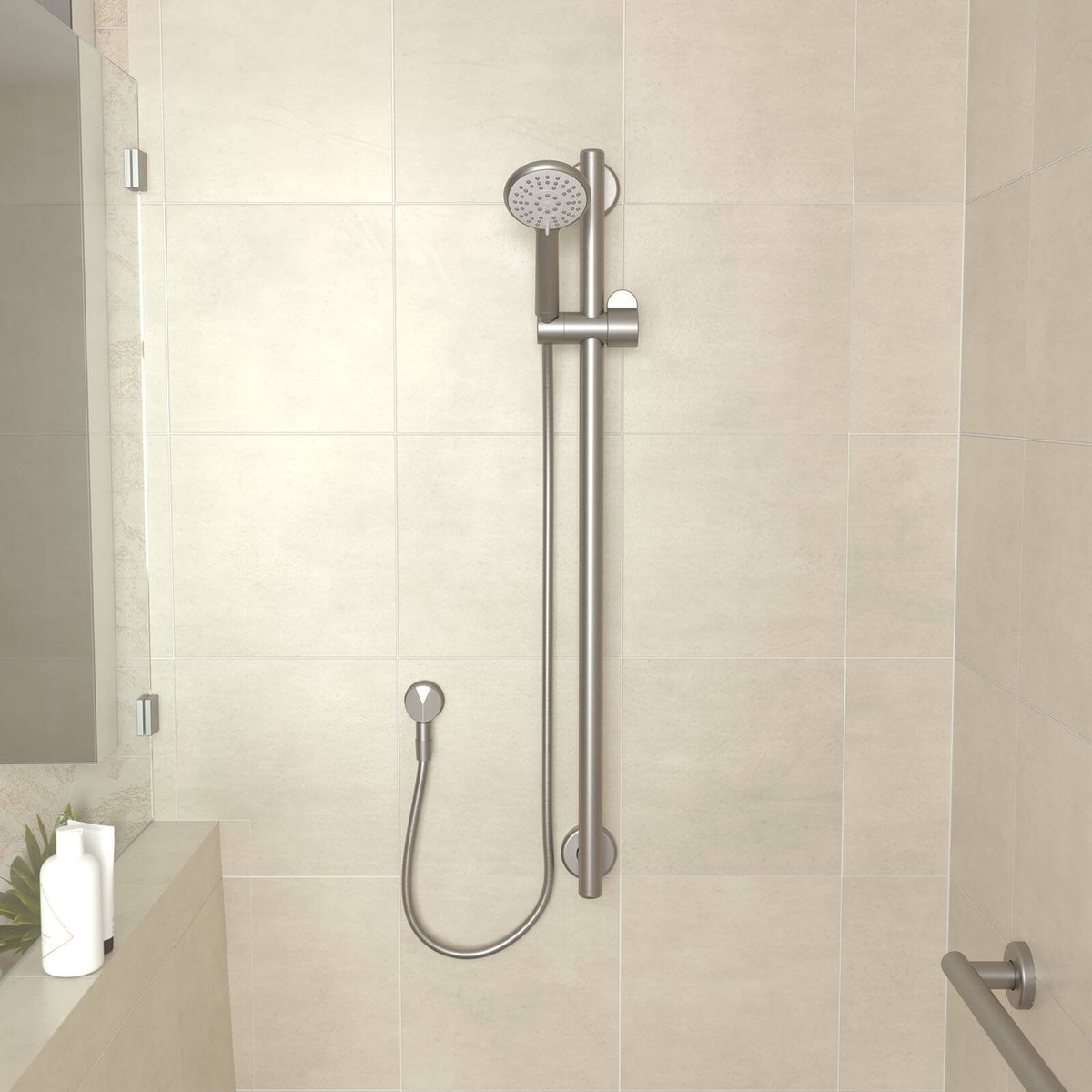 Homecare By Caroma 900mm Rail Shower Set - Brushed Nickel - Safety & Durability - SuperSaverAU - view 5