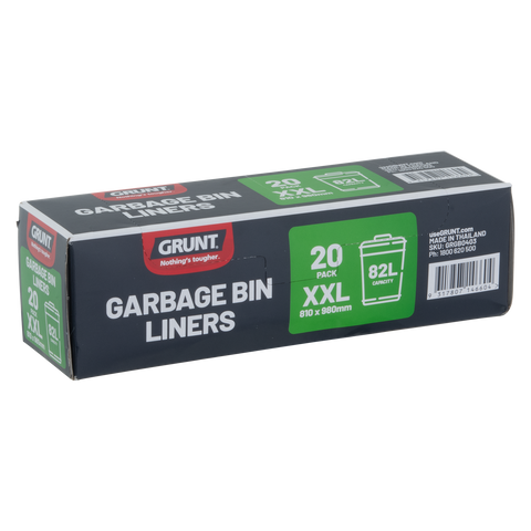 Grunt 82L Large Garbage Bin Liners - 20 Pack