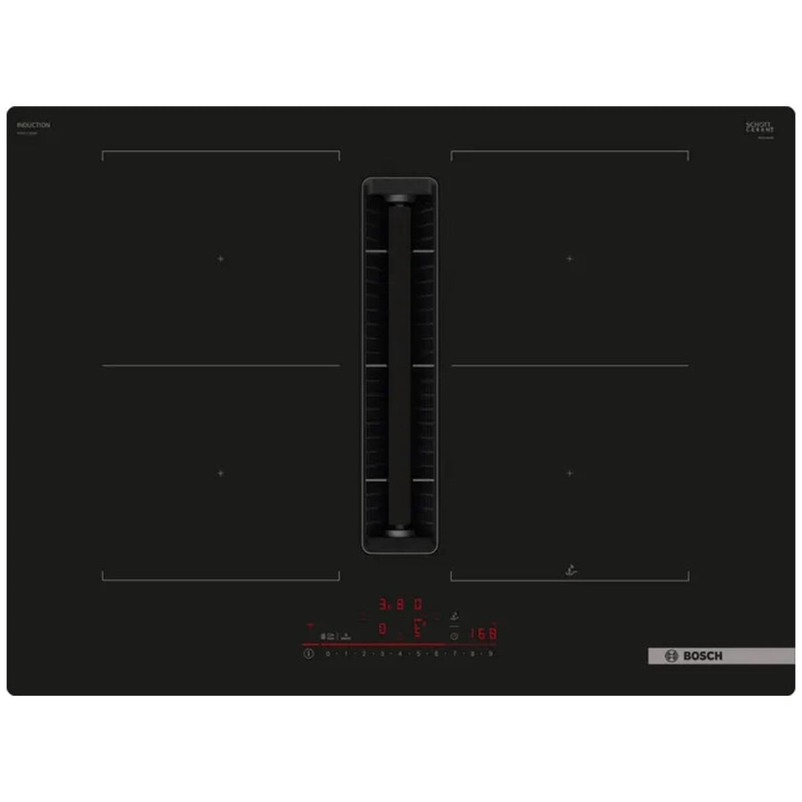 Bosch 70cm Series 6 Induction Cooktop with Downdraft Ventilation - Black Glass, Home Connect - PVQ711H26E